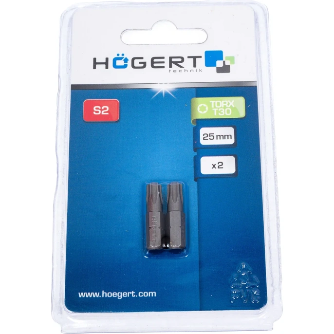 Биты (2 шт; TORX 30; 25 мм; сталь S2) HOEGERT TECHNIK HT1S366