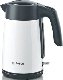 Электрочайник Bosch TWK7L461 2400 Вт, объем 1.7 л, материал корпуса: металл/пластик, материал колбы: нержавеющая сталь, с возможностью вращения на 360°, механическое управление
