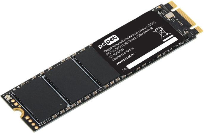 SSD накопитель PC PET PCPS256G1 256ГБ, M.2 2280, SATA III, M.2, oem