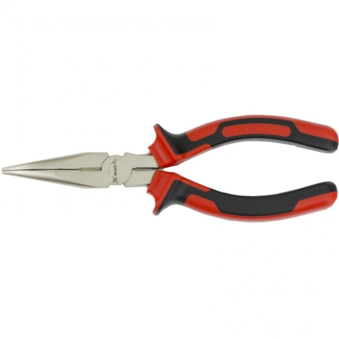 MATRIX Длинногубцы NICKEL, 160 мм, изогнутые никелированные, двухкомпонентные рукоятки [17420] (17420 *)