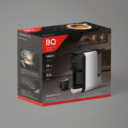 Кофеварка BQ CM3000 Черный/Красный 3в1, мощность: 1450 Вт, объем резервуара для воды: 0.6 л, тип кофе: молотый, капсулы Nespresso и Dolce Gusto, максимальная высота чашки