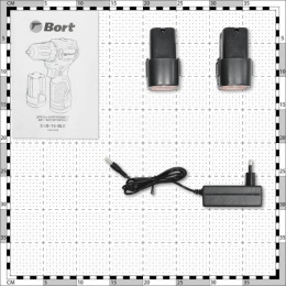 Дрель-шуруповерт Bort BAB-16-BLK, 2Ач, с двумя аккумуляторами [93414868]