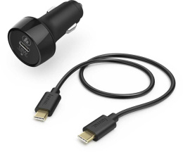 Автомобильное зарядное устройство HAMA H-183327,  USB-C, USB-C, 18Вт, 3A, черный [00183327]