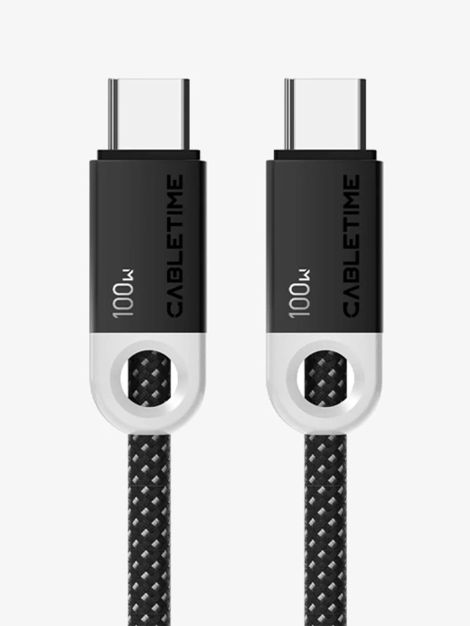 Кабель USB-C CABLETIME CUP1H (CT-CM100-PBW1) черный 1 м для смартфонов, планшетов