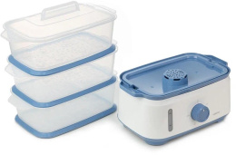 Пароварка CENTEK CT-1462, белый и голубой