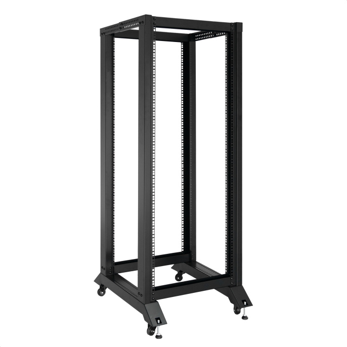 Стойка ExeGate EOR2-32U.1000.BLACK (открытая телекоммуникационная 19", 32U, двухрамная, усиленная, с роликовыми опорами, раздвижная, В1610хШ600х Г(550-790) мм, цвет черный RAL 9004) EX301163RUS