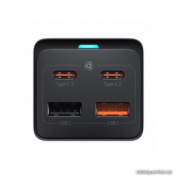 Удлинитель Baseus PSZM000901 GaN3 Pro Desktop Powerstrip AC+2U+2C 65W EU Black CCGAN65-1ACE