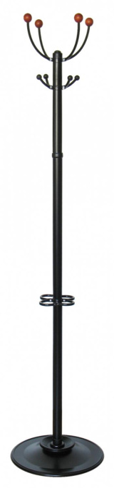 Вешалка напольная Бюрократ Квартет З КВАРТЕТ З/BLACK черный основание круг наконечники вишневый крючки черный для верхней одежды метал. упак.:1шт