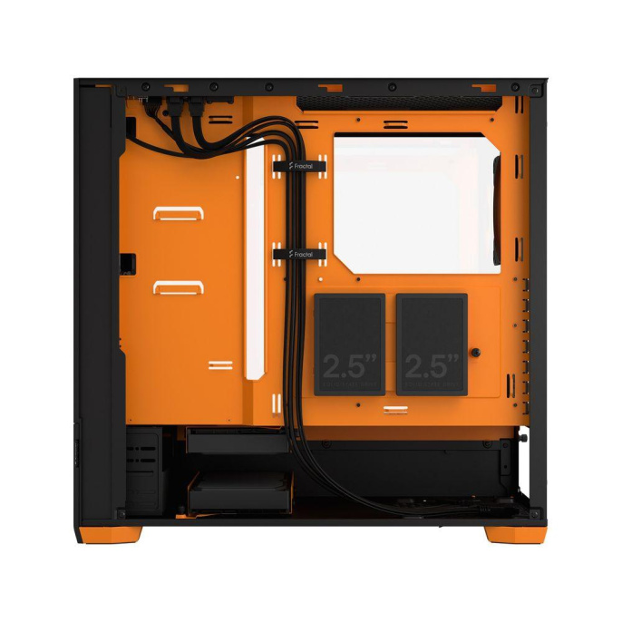 Корпус Case Fractal Design Pop Air RGB Orange Core TG Clear Tint, Midi-Tower, 3x120mm RGB, 2xUSB-A 3.2 ATX, mATX, mITX Black/Orange FD-C-POR1A-05