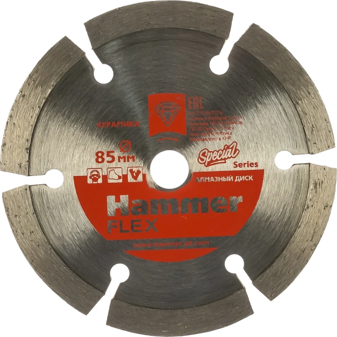 Диск алмазный сегментированный Flex 206-236 85х10 мм HAMMER 632209