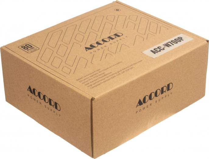 Блок питания Accord ACC-W700P, 700Вт, 80 PLUS WHITE, 120мм, черный, retail