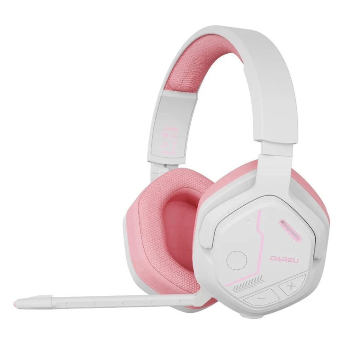 Гарнитура игровая беспроводная EH755 White-Pink белый/розовый , подключение 2.4GHz+Bluetooth