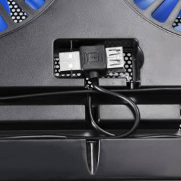 Подставка для ноутбука Buro BU-LCP156-B214, 15.6", 358х270х21 мм, 1хUSB, вентиляторы 2 х 140 мм, 597г, черный