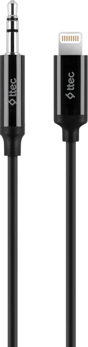Кабель TTEC 3.5mm Aux - Lightning Sterio Premium Aux Cable. Длина: 1м. Цвет: черный