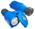 Розетка LanMaster LAN-IEC-309-32A1P/F,  однофазная разборная 32A 250V синий