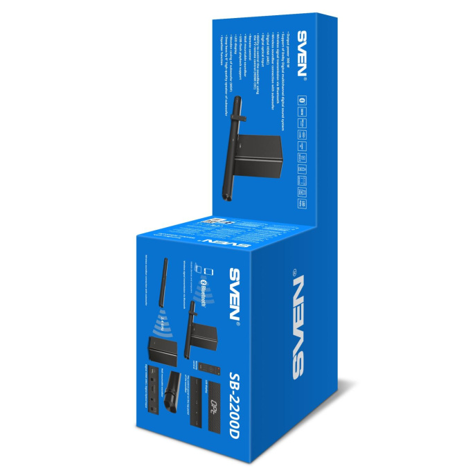 Саундбар SVEN SB-2200D, черный 300Вт, DD, BT, HDMI, ПДУ, Optical, USB, дисплей, беспроводной сабвуфер