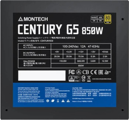 Блок питания Montech ATX 850W Century Gold G5 80+ gold (20+4pin) APFC 120mm fan 10xSATA Cab Manag RTL
