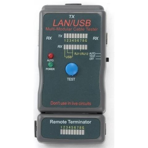 Тестер Gembird NCT-2 LAN Cablexpert , 100/1000 Base-TX, для UTP, STP, RJ-11, USB-кабеля