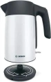 Электрочайник Bosch TWK7L461 2400 Вт, объем 1.7 л, материал корпуса: металл/пластик, материал колбы: нержавеющая сталь, с возможностью вращения на 360°, механическое управление
