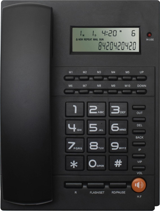 Телефон проводной Ritmix RT-420 черный 80002754