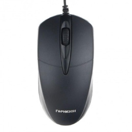 Гарнизон Мышь GM-220XL, USB, чип- Х, черный, 2м,1000 DPI, 2кн.+колесо-кнопка