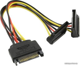 ORIENT C574 Переходник питания SATA 15pin M - 2 x SATA 15pin F , угловые разъем