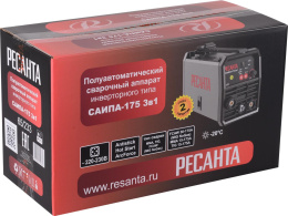 Сварочный полуавтомат Ресанта САИПА-175 инвертор MIG-MAG/ММА/TIG 5.5кВт (65/233)