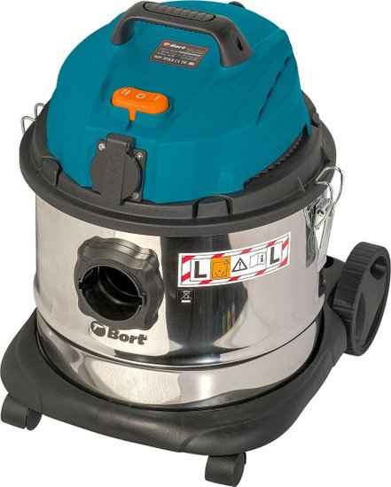 Строительный пылесос Bort BSS-1215 1200Вт (уборка: сухая/влажная/выдув/сбор воды) синий