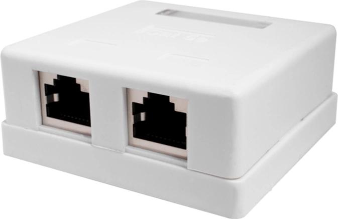 Розетка Suprlan 10-0308-1 наклад. RJ45 2 кат.5E FTP бел.