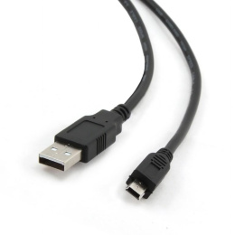 Bion Кабель интерфейсный USB 2.0 AM/miniBM 5P, позолоченные контакты, ферритовые кольца, 1.8 м, черный [BXP-CCP-USB2-AM5P-018]