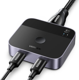 Переключатель UGREEN AW502 55451 USB-C Switch 2 In 1 Out 4K@60Hz. Цвет: черный (55451_)