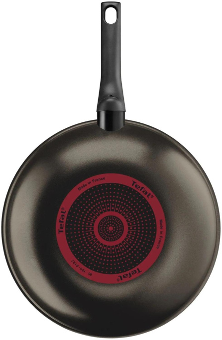 Сковорода ВОК WOK Tefal Easy Plus 4237628 круглая 28см ручка несъемная без крышки черный 9100054099