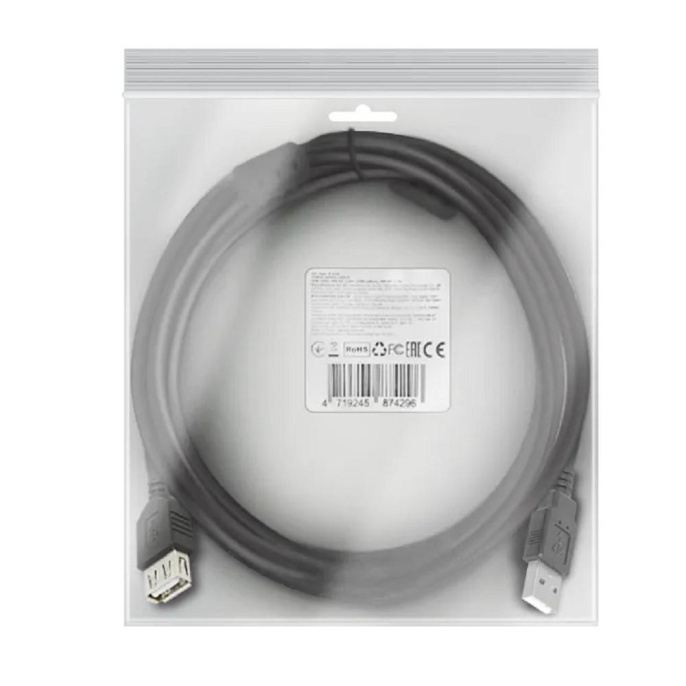Defender PRO USB 2.0 кабель удлинительный 1.8м AM/AF , зол.конт, 2фер.фил. 87429
