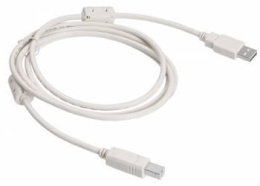 Кабель USB2.0 Buro USB A m - USB B m , ферритовый фильтр , 1.8м, серый [usb2.0-am/bm-1.8m-mg]