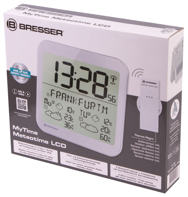 Метеостанция Bresser MyTime Meteotime LCD, серебристые