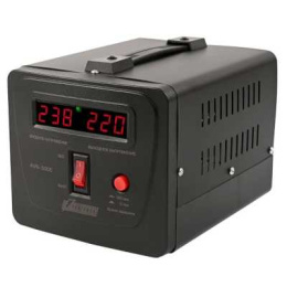 Стабилизатор напряжения Powerman AVS-500E Black 500ВА, LCD, 2 Schuko, точность 8%, напольный 6187949 