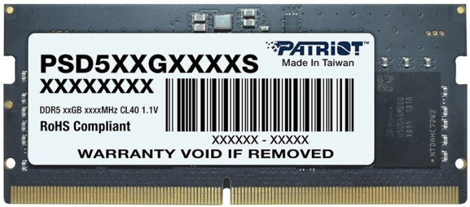Оперативная память Patriot Signature Line PSD58G560041S DDR5 -  1x 8ГБ 5600МГц, для ноутбуков (SO-DIMM),  Ret