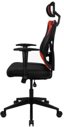 Кресло игровое Aerocool Guardian, экокожа/сетка, до 150кг, мультиблок, регулируемые 2D подлокотники, черный/красный