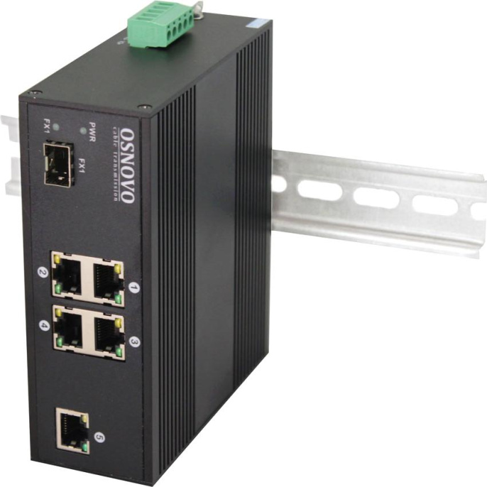 Коммутатор OSNOVO SW-40501/IC Промышленный PoE коммутатор на 6 портов, 4 *10/100Base-T с PoE до 30W , 1*10/100Base-T, 1*SFP 100Base-X, суммарно PoE до 120W, БП опционально SW-40501/IC