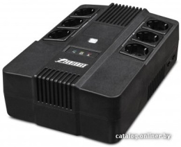 Источник бесперебойного питания Powerman Brick 600 12V/7Ah, 600ВА, 360Вт, 50 ± 10, 6 розеток Shuko 3 розетки ИБП + 3 розетки сетевого фильтра , уровень шума: 40 дБ