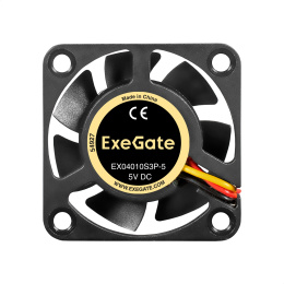 Вентилятор 5В DC ExeGate EX04010S3P-5 (40x40x10 мм, Sleeve bearing (подшипник скольжения), 3pin, 5000RPM, 24dBA) EX295193RUS