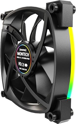 Вентилятор MONTECH RX120 Reverse, 120мм, 4-pin, 1600об/мин, 27 дБ, ARGB, черный, Ret [rx120 pwm black]