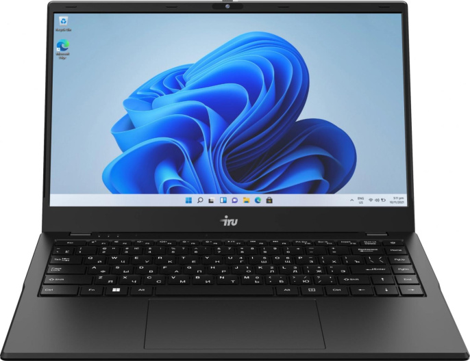 Ноутбук IRU Planio 14ING N-series N100 8Gb SSD512Gb Intel UHD Graphics 14" IPS FHD 1920x1080 Windows 11 Pro 64 black WiFi BT Cam 6000mAh 2059101