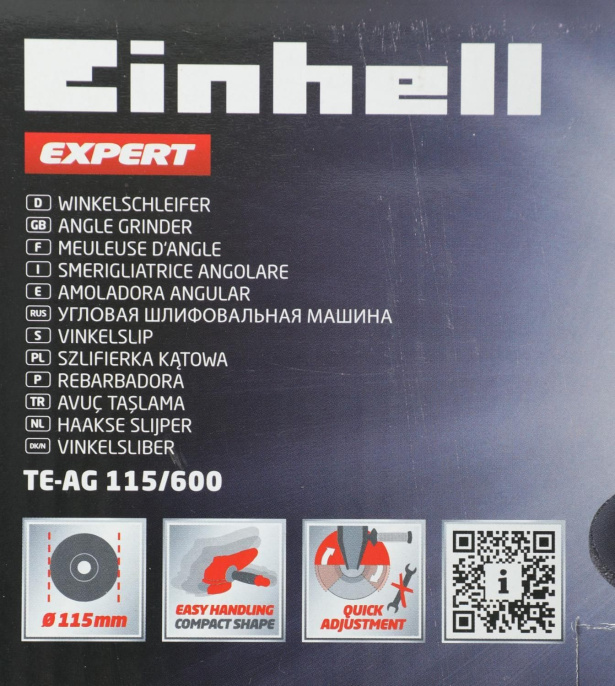Углошлифовальная машина Einhell TE-AG 115/600 600Вт 12000об/мин рез.шпин.:M22.2 d 115мм 4430855