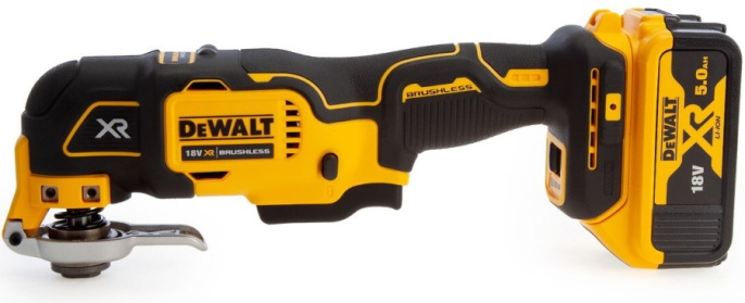 Реноватор DeWalt DCS356P2 DCS356P2-QW пиление, резка, шлифование, шабрение, питание: аккумулятор, 12 В, 5 А·ч, регулировка скорости, оборотов холостого хода: от 15000 до 20000 об/мин, диаметр