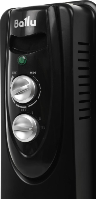 Масляный радиатор Ballu Classic Black BOH/CL-07BRN, с терморегулятором, 1500Вт, 7 секций, 3 режима, черный