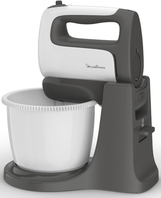Миксер Moulinex HM464110, с чашей, белый и черный [7211004511]