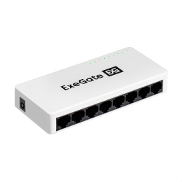 Коммутатор неуправляемый ExeGate EDES-1008C (8-портовый UTP 10/100Mbps, с функцией энергосбережения (Green Ethernet Technology), настольный/настенный) EX298686RUS