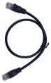 Патч-корд Buro литой molded , UTP, кат.5E, 0.5м, 4 пары, 26AWG, алюминий омедненный, многожильный, черный