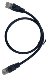 Патч-корд Buro литой molded , UTP, кат.5E, 0.5м, 4 пары, 26AWG, алюминий омедненный, многожильный, черный